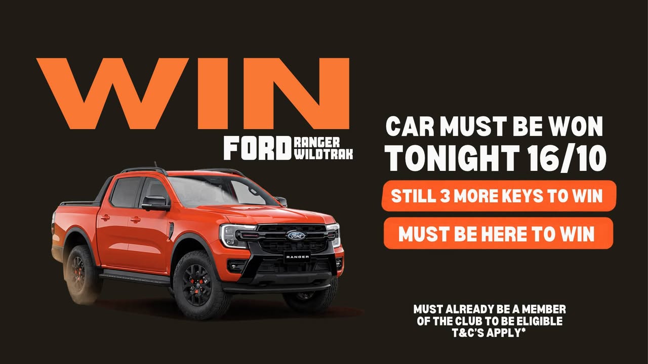 Featured image for “Ford Ranger Wildtrak Must Be Won Tonight at North Dubbo Sporties”